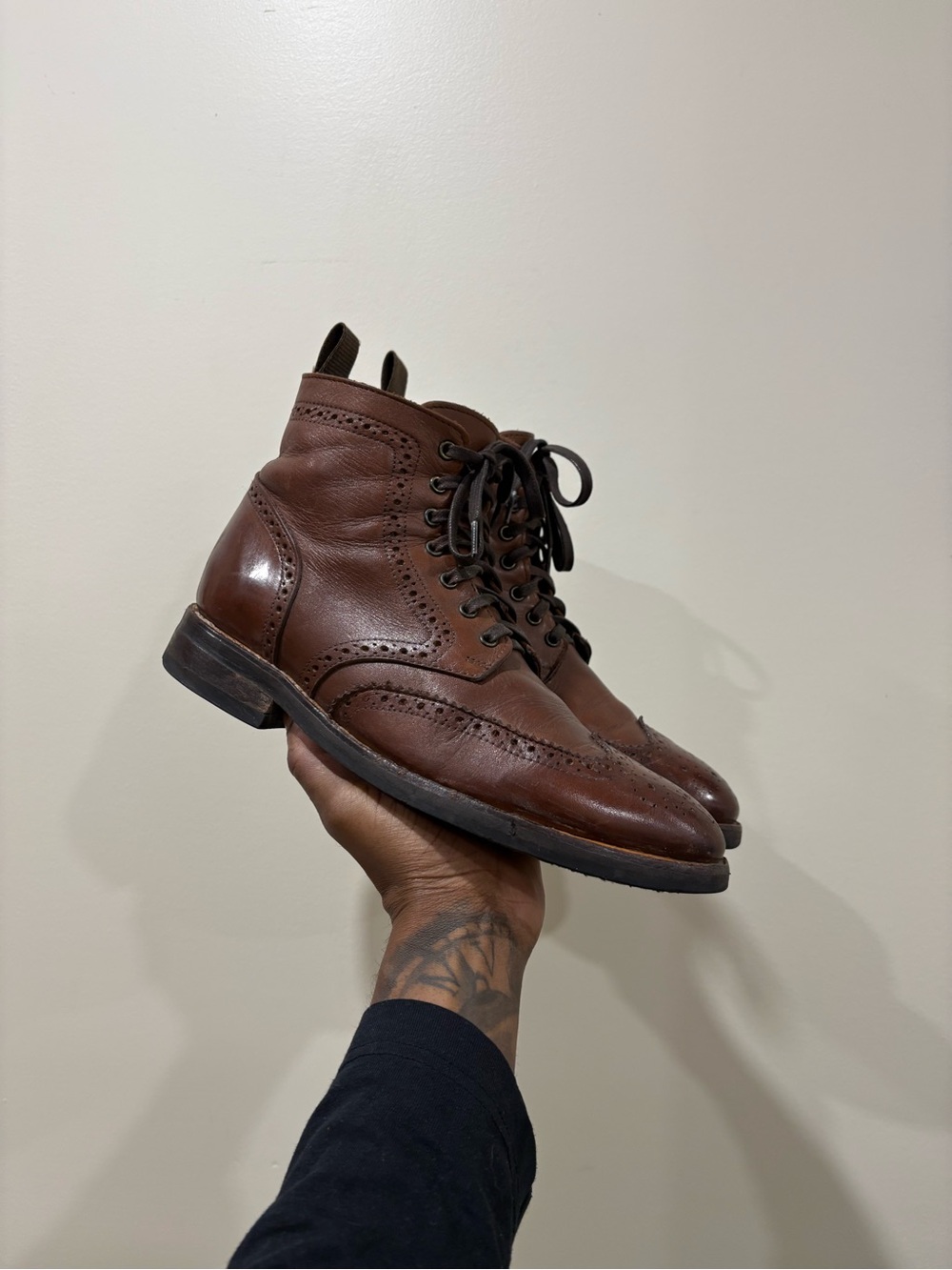 Classic Brogue Leather Boots